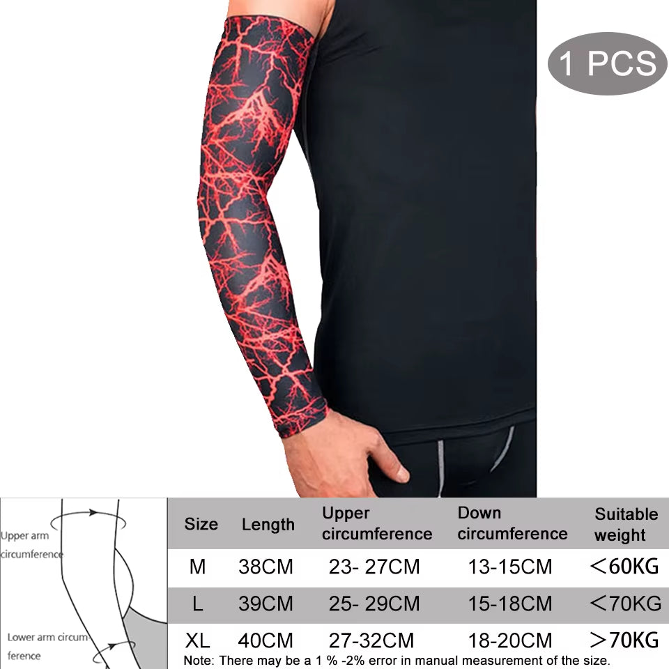 Compression Sports Arm Sleeve Basketball Cycling Arm Warmer Summer Running Tennis UV Protection Volleyball Bands