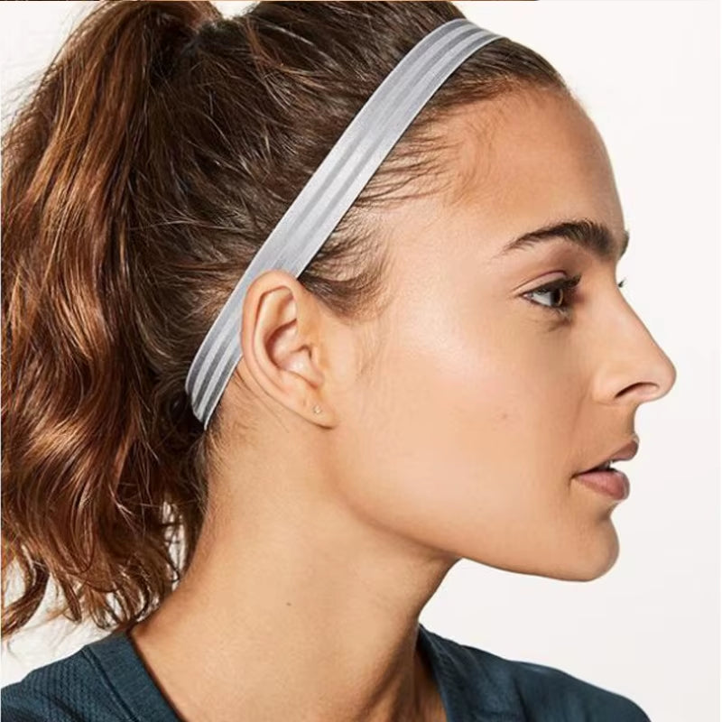 1 Pc Women Sweatbands Football Yoga Pure Hair Bands Anti-Slip Elastic Rubber Thin Sports Headband Men Hair Accessories Headwrap
