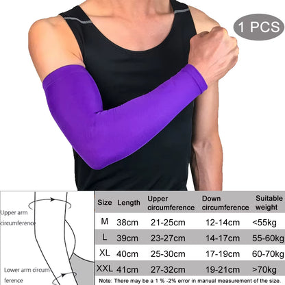 Compression Sports Arm Sleeve Basketball Cycling Arm Warmer Summer Running Tennis UV Protection Volleyball Bands