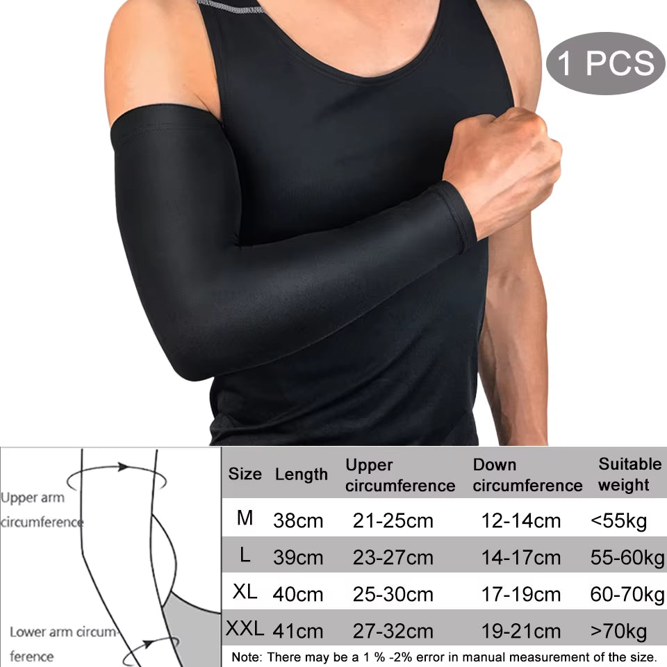 Compression Sports Arm Sleeve Basketball Cycling Arm Warmer Summer Running Tennis UV Protection Volleyball Bands