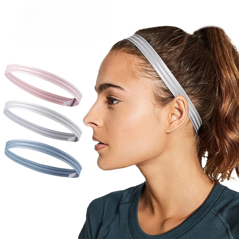 1 Pc Women Sweatbands Football Yoga Pure Hair Bands Anti-Slip Elastic Rubber Thin Sports Headband Men Hair Accessories Headwrap