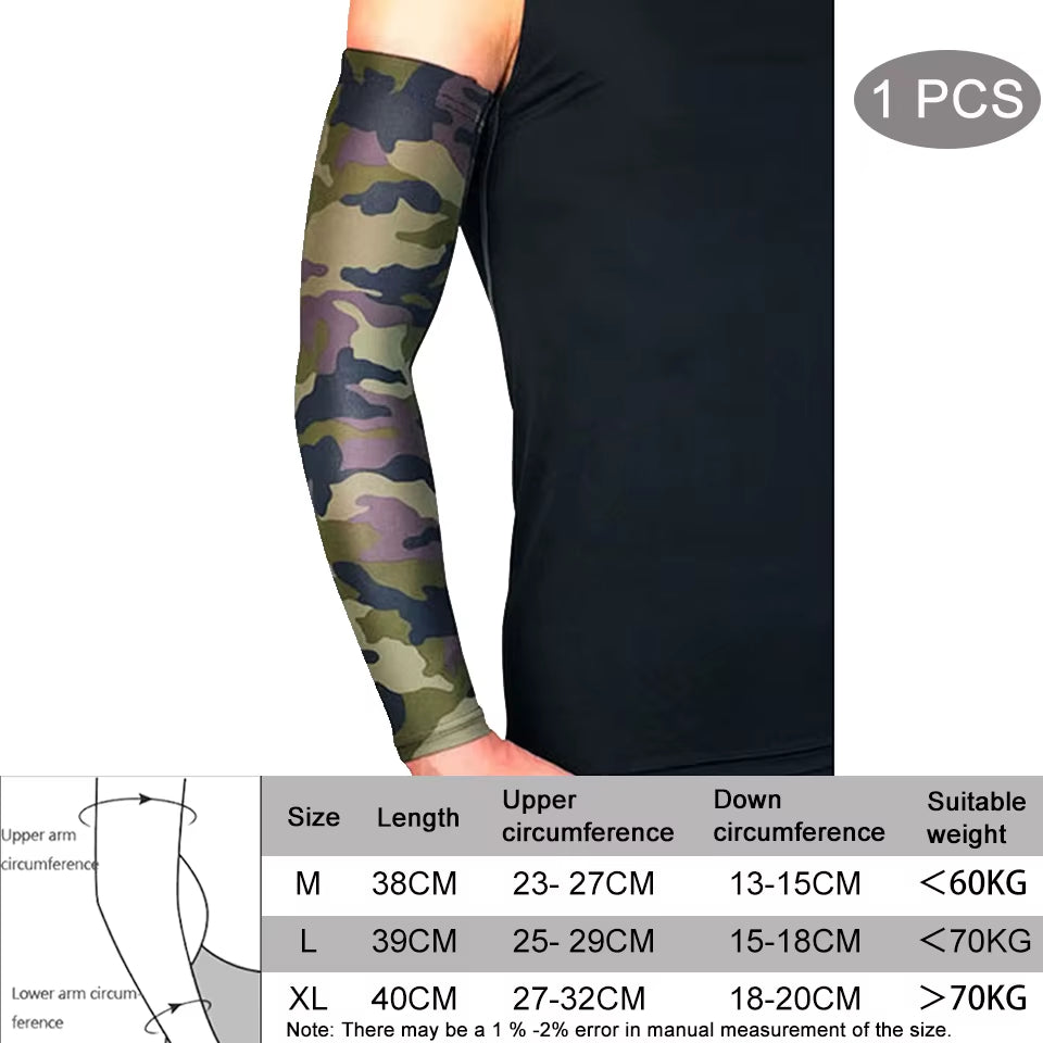 Compression Sports Arm Sleeve Basketball Cycling Arm Warmer Summer Running Tennis UV Protection Volleyball Bands