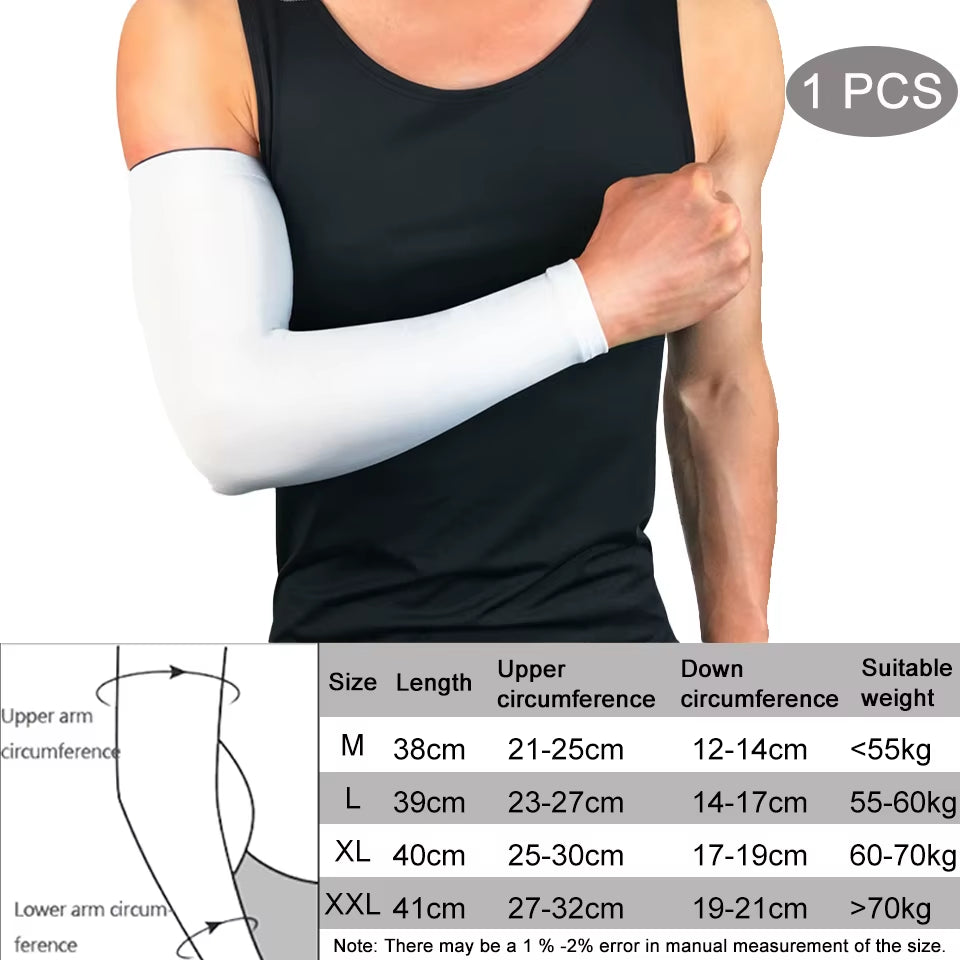 Compression Sports Arm Sleeve Basketball Cycling Arm Warmer Summer Running Tennis UV Protection Volleyball Bands