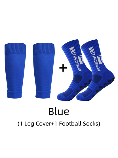 1 Pair of Combination TC Anti-Skid Sports Socks, Football Socks, and Leg Protection Socks