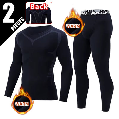 2/4 Pcs Autumn/Winter Men'S Black Long Sleeved Pants Underwear Set Youth Fitness Running Base Sports Shirt Casual Stretch Pants
