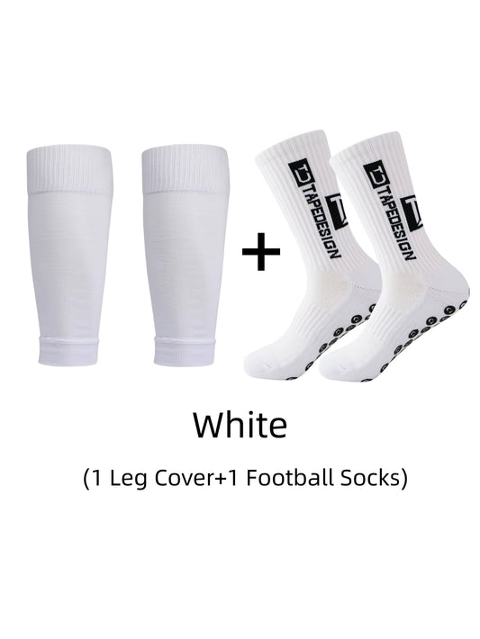 1 Pair of Combination TC Anti-Skid Sports Socks, Football Socks, and Leg Protection Socks