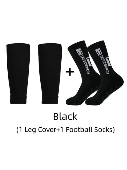 1 Pair of Combination TC Anti-Skid Sports Socks, Football Socks, and Leg Protection Socks