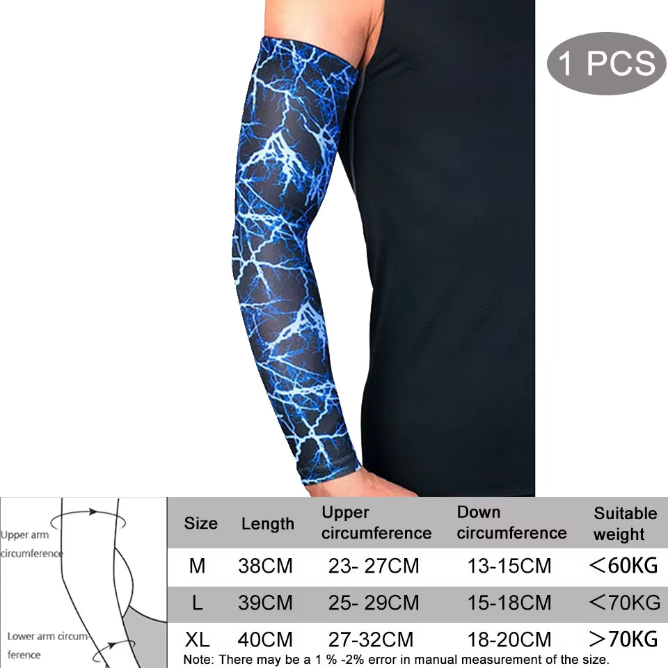 Compression Sports Arm Sleeve Basketball Cycling Arm Warmer Summer Running Tennis UV Protection Volleyball Bands