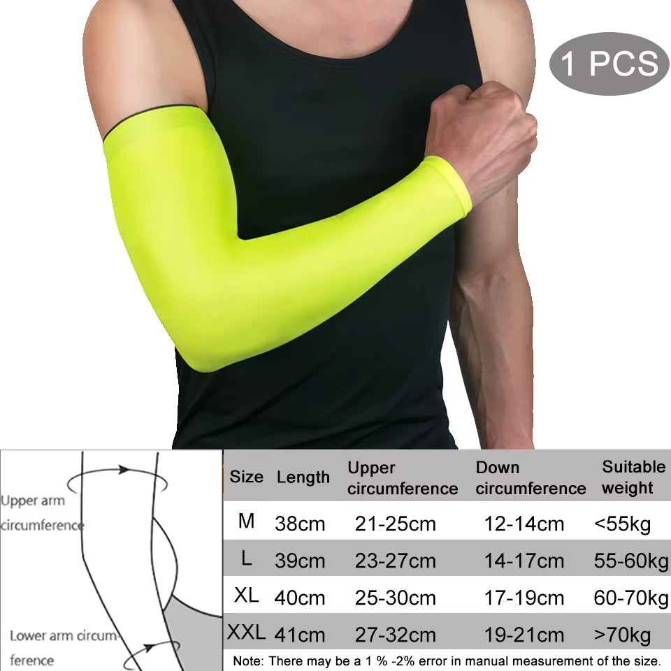 Compression Sports Arm Sleeve Basketball Cycling Arm Warmer Summer Running Tennis UV Protection Volleyball Bands