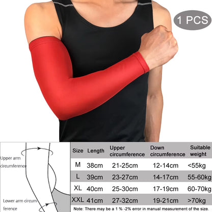 Compression Sports Arm Sleeve Basketball Cycling Arm Warmer Summer Running Tennis UV Protection Volleyball Bands