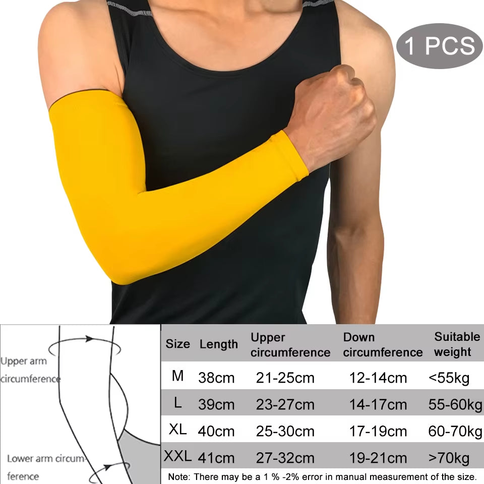 Compression Sports Arm Sleeve Basketball Cycling Arm Warmer Summer Running Tennis UV Protection Volleyball Bands