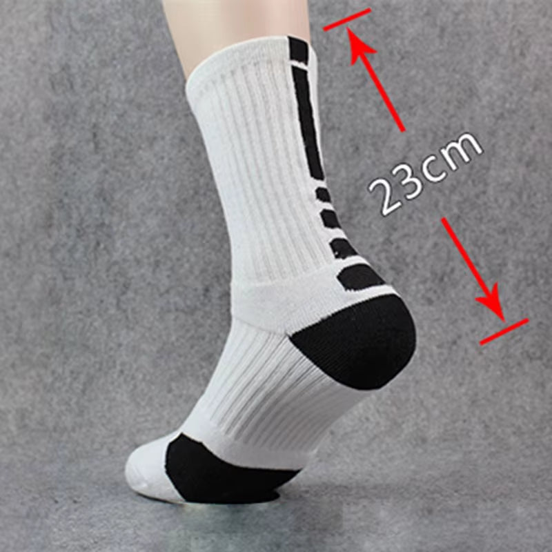 5 Pairs Men Sports Socks Set with Damping Terry Basketball Cycling Running Hiking Tennis Sock Set Ski Women Cotton EU 39-45